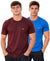 Hiflyers Men Regular Fit Cotton Round Neck T-Shirt |Pack Of 2|Maroon,Blue