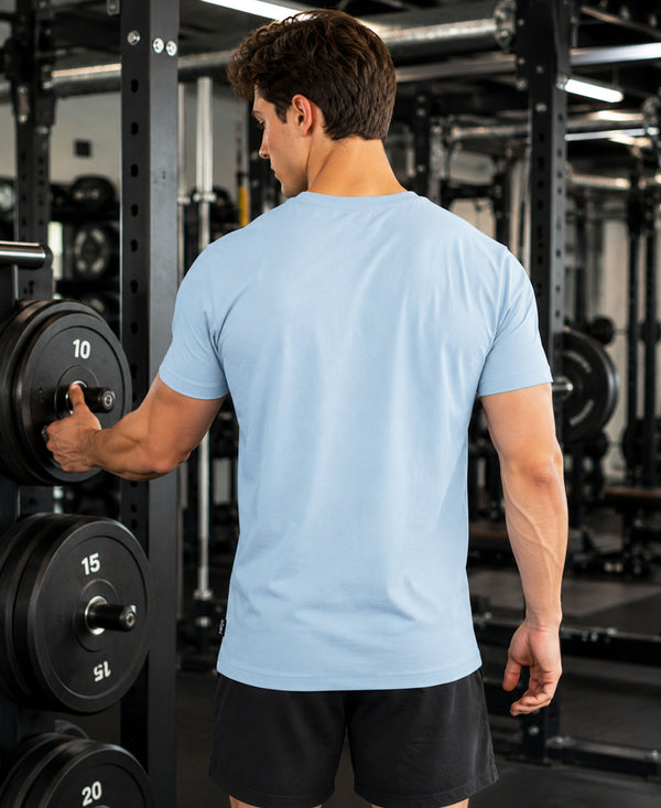 Hiflyers Men Regular Fit Cotton Round Neck T-Shirt |Pack Of 2|Baby Blue,Blue