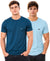 Hiflyers Men Regular Fit Cotton Round Neck T-Shirt |Pack Of 2|Airforce,Light Blue