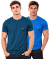 Hiflyers Men Regular Fit Cotton Round Neck T-Shirt |Pack Of 2|Airforce,Blue