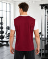 T.T. Men Dri-Fit Cut & Sew Design T-ShirtPack Of 1 Maroon-White