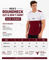 T.T. Men Dri-Fit Cut & Sew Design T-ShirtPack Of 1 Maroon-White