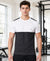 T.T. Men Dri-Fit Cut & Sew Design T-ShirtPack Of 1 Dark Grey-White