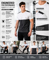 T.T. Men Dri-Fit Cut & Sew Design T-ShirtPack Of 1 Dark Grey-White