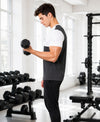 T.T. Men Dri-Fit Cut & Sew Design T-ShirtPack Of 1 Dark Grey-White