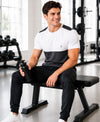 T.T. Men Dri-Fit Cut & Sew Design T-ShirtPack Of 1 Dark Grey-White