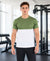 T.T. Men Dri-Fit Cut & Sew Design T-ShirtPack Of 1 White-Green