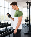T.T. Men Dri-Fit Cut & Sew Design T-ShirtPack Of 1 White-Green