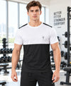 T.T. Men Dri-Fit Cut & Sew Design T-ShirtPack Of 1 Black-White