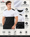 T.T. Men Dri-Fit Cut & Sew Design T-ShirtPack Of 1 Black-White
