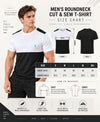T.T. Men Dri-Fit Cut & Sew Design T-ShirtPack Of 1 Black-White