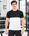 T.T. Men Dri-Fit Cut & Sew Design T-ShirtPack Of 1 White-Black