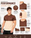 T.T. Men Dri-FitCut & Sew Design T-ShirtPack Of 1 Beige-Brown