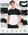 T.T. Men Dri-Fit Cut & Sew Design T-ShirtPack Of 1 White-Black