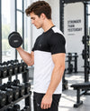 T.T. Men Dri-Fit Cut & Sew Design T-ShirtPack Of 1 White-Black