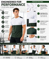 T.T. Men Dri-Fit Cut & Sew Design T-ShirtPack Of 1 Olive-White