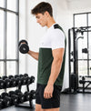 T.T. Men Dri-Fit Cut & Sew Design T-ShirtPack Of 1 Olive-White