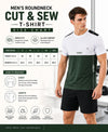 T.T. Men Dri-Fit Cut & Sew Design T-ShirtPack Of 1 Olive-White