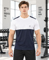 T.T. Men Dri-Fit Cut & Sew Design T-ShirtPack Of 1 Navy-White