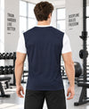T.T. Men Dri-Fit Cut & Sew Design T-ShirtPack Of 1 Navy-White