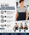 T.T. Men Dri-Fit Cut & Sew Design T-ShirtPack Of 1 Navy-Grey