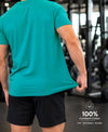 Hiflyers Men Regular Fit Cotton Round Neck T-ShirtTeal Blue