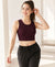 T.T. Women|Ribbed Crop Top|Sleeveless Round Neck Slim Fit Aesthetic Streetwear Top|Stretchable Cotton Fabric|Tshirt|Top||Plum