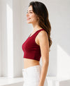 T.T. Women|Ribbed Crop Top|Sleeveless Round Neck Slim Fit Aesthetic Streetwear Top|Stretchable Cotton Fabric|Tshirt|Top||Maroon