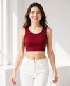 T.T. Women|Ribbed Crop Top|Sleeveless Round Neck Slim Fit Aesthetic Streetwear Top|Stretchable Cotton Fabric|Tshirt|Top||Maroon