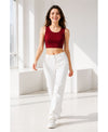 T.T. Women|Ribbed Crop Top|Sleeveless Round Neck Slim Fit Aesthetic Streetwear Top|Stretchable Cotton Fabric|Tshirt|Top||Maroon