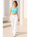T.T. Women|Ribbed Crop Top|Sleeveless Round Neck Slim Fit Aesthetic Streetwear Top|Stretchable Cotton Fabric|Tshirt|Top||Mint