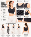 T.T. Women|Ribbed Crop Top|Sleeveless Round Neck Slim Fit Aesthetic Streetwear Top|Stretchable Cotton Fabric|Tshirt|Top||D.Grey