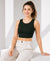 T.T. Women|Ribbed Crop Top|Sleeveless Round Neck Slim Fit Aesthetic Streetwear Top|Stretchable Cotton Fabric|Tshirt|Top||D.Green