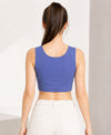 T.T. Women|Ribbed Crop Top|Sleeveless Round Neck Slim Fit Aesthetic Streetwear Top|Stretchable Cotton Fabric|Tshirt|Top||Blue