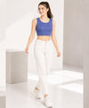 T.T. Women|Ribbed Crop Top|Sleeveless Round Neck Slim Fit Aesthetic Streetwear Top|Stretchable Cotton Fabric|Tshirt|Top||Blue