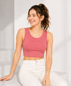 T.T. Women|Ribbed Crop Top|Sleeveless Round Neck Slim Fit Aesthetic Streetwear Top|Stretchable Cotton Fabric|Tshirt|Top||Apricot