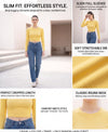 T.T. Women|Stylish Crop Top|Ribbed Slim Fit Full Sleeve Round Neck Trendy Casual Wear Top|Stretchable Cotton Fabric|Tshirt|Top||Yellow