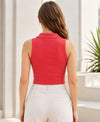 T.T. Women|Slim Fit Ribbed Tank Top|Stretchable Cotton Rib Fabric| Trendy High Street Casual & Office Wear Sleeveless Crop Tee|Desire Rib Polo Tshirt For Women||Carrot