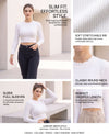T.T. Women|Slim Fit Ribbed Top|Stretchable Cotton Rib Fabric| Trendy High Street Casual & Office Wear Full Sleeve Crop Tee|Desire Rib Tshirt For Women||White