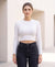 T.T. Women|Slim Fit Ribbed Top|Stretchable Cotton Rib Fabric| Trendy High Street Casual & Office Wear Full Sleeve Crop Tee|Desire Rib Tshirt For Women||White