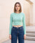 T.T. Women|Stylish Crop Top|Ribbed Slim Fit Full Sleeve Round Neck Trendy Casual Wear Top|Stretchable Cotton Fabric|Tshirt|Top||Tealblue