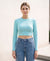 T.T. Women|Slim Fit Ribbed Top|Stretchable Cotton Rib Fabric| Trendy High Street Casual & Office Wear Full Sleeve Crop Tee|Desire Rib Tshirt For Women||Sea Green