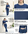T.T. Women|Stylish Crop Top|Ribbed Slim Fit Full Sleeve Round Neck Trendy Casual Wear Top|Stretchable Cotton Fabric|Tshirt|Top||Royal Blue