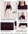 T.T. Women|Stylish Crop Top|Ribbed Slim Fit Full Sleeve Round Neck Trendy Casual Wear Top|Stretchable Cotton Fabric|Tshirt|Top||Plum