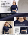 T.T. Women|Slim Fit Ribbed Top|Stretchable Cotton Rib Fabric| Trendy High Street Casual & Office Wear Full Sleeve Crop Tee|Desire Rib Tshirt For Women||Navy