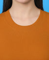 T.T. Women|Stylish Crop Top|Ribbed Slim Fit Full Sleeve Round Neck Trendy Casual Wear Top|Stretchable Cotton Fabric|Tshirt|Top||Mustard