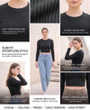 T.T. Women|Stylish Crop Top|Ribbed Slim Fit Full Sleeve Round Neck Trendy Casual Wear Top|Stretchable Cotton Fabric|Tshirt|Top||D.Grey