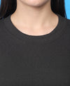 T.T. Women|Stylish Crop Top|Ribbed Slim Fit Full Sleeve Round Neck Trendy Casual Wear Top|Stretchable Cotton Fabric|Tshirt|Top||D.Grey