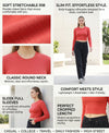 T.T. Women|Stylish Crop Top|Ribbed Slim Fit Full Sleeve Round Neck Trendy Casual Wear Top|Stretchable Cotton Fabric|Tshirt|Top||Coral