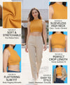 T.T. Women|Ribbed Crop Top|Sleeveless High Neck Slim Fit Aesthetic Streetwear Top|Stretchable Cotton Fabric|Tshirt|Top||Mustard